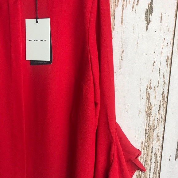 Red chiffon blouse who what wear - Picture 8 of 8